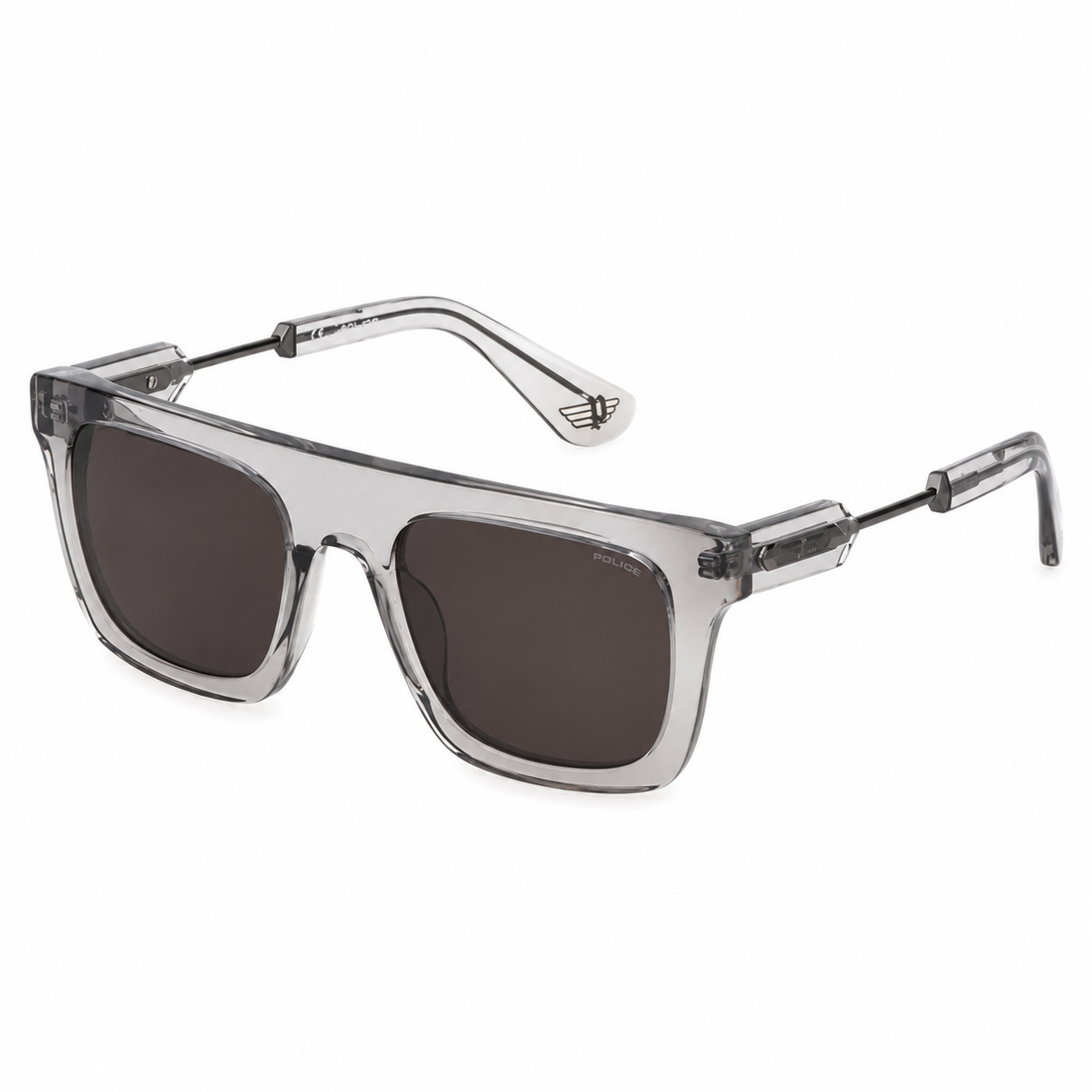 Police Unisex Grey Acetate Full Rim Sunglasses with Dark Gradient Lenses (ARPLF71K)