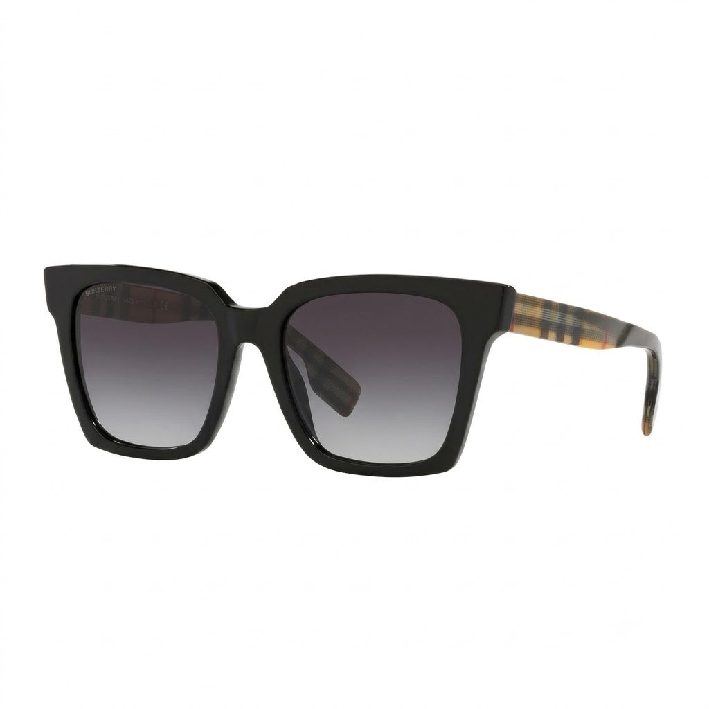 Burberry Black Acetate Designer Sunglasses with Grey Gradient UV Lenses (B4335)