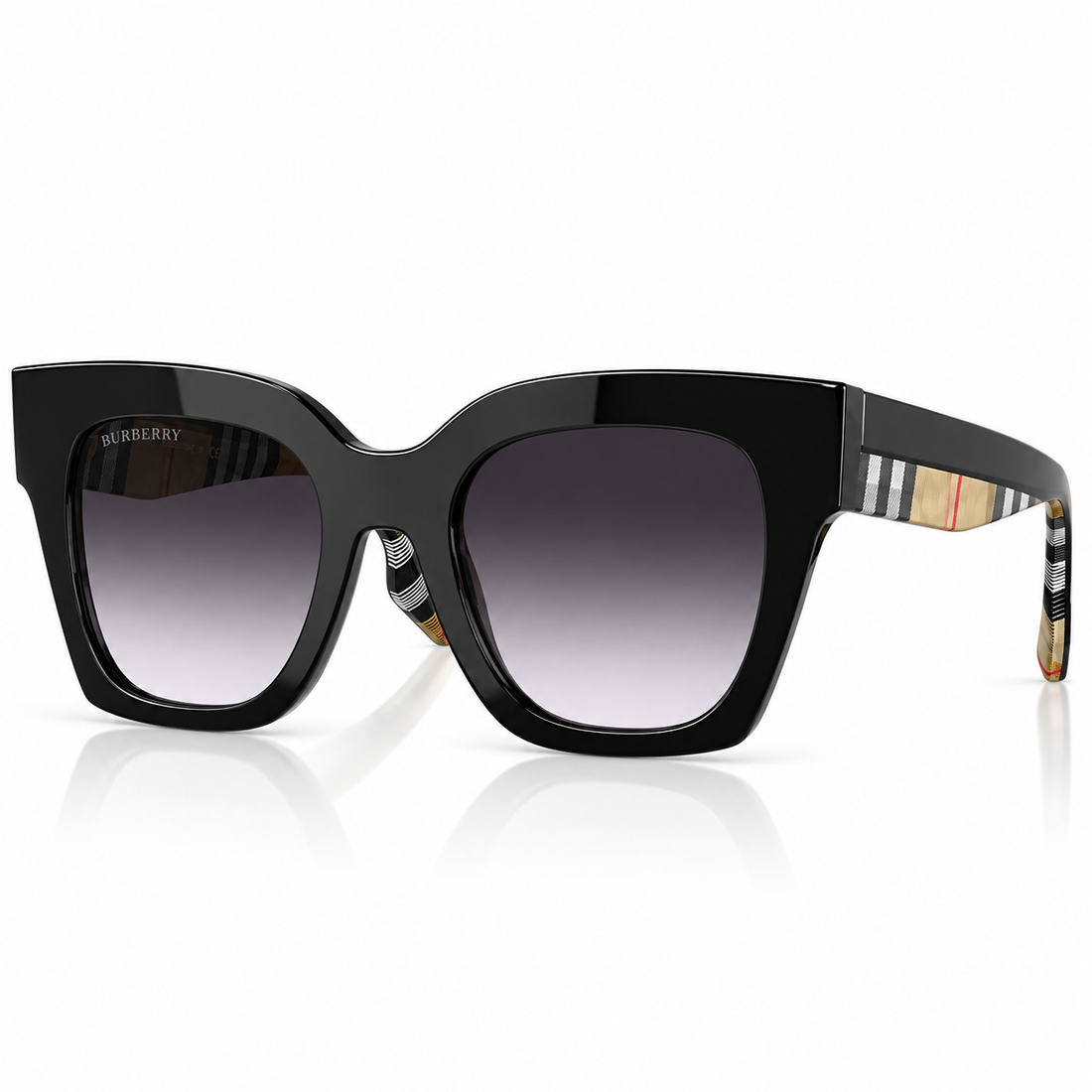 Burberry Black Square Sunglasses for Women with Bio-Polyamide Lenses (B4364)