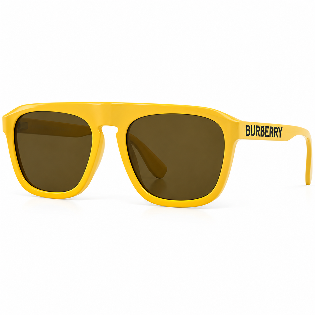 Burberry Yellow Acetate Square Sunglasses with Brown Tinted Lenses for Women (B4396-U)
