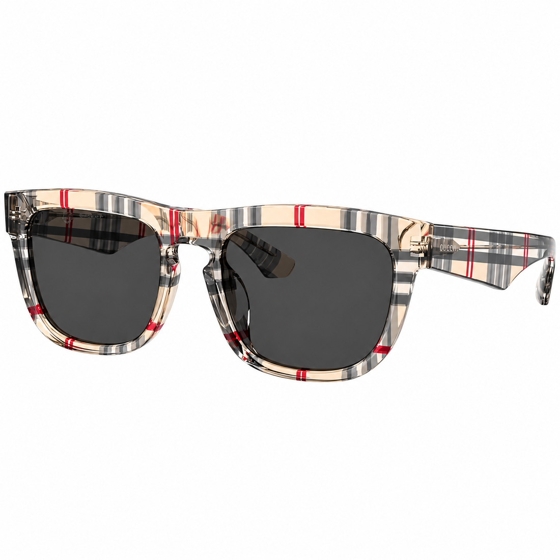 Burberry Vintage Check Acetate Sunglasses with Grey Lenses for Men (B4431-U)