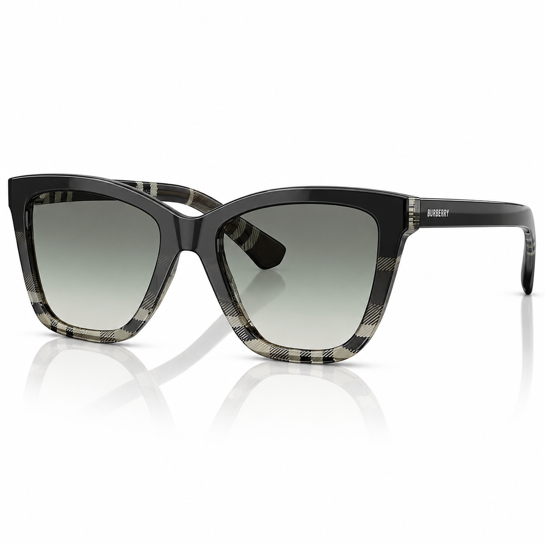 Burberry Black Acetate Square Sunglasses with Grey Gradient Lenses (B4470)