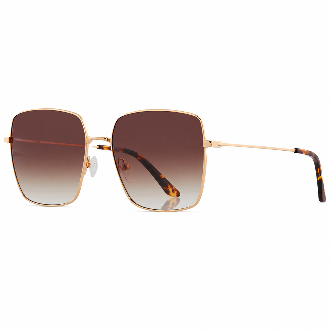 Calvin Klein Women Gold Metal Full Rim Sunglasses with Brown Gradient Lenses (CK20135S)