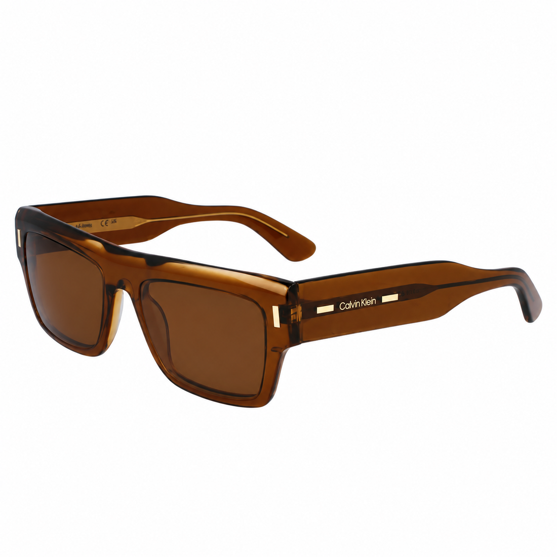 Calvin Klein Unisex Brown Acetate Full Rim Designer Sunglasses with Brown Lenses (CK23504S)