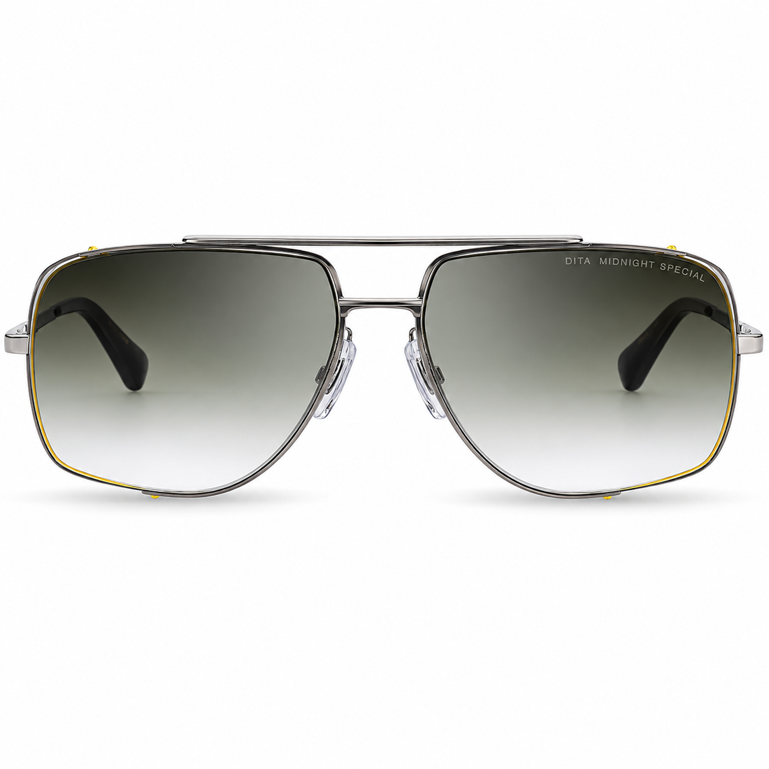 Dita-Lancier Navigator Style Titanium Sunglasses with Antique Silver Gradient Lenses (DRX-2010-K-PLD)