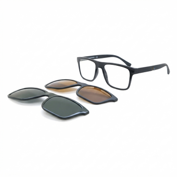 Armani Black Oversized Square Sunglasses with Acetate Frame and Gradient Brown Lenses (BLACK 50171W)