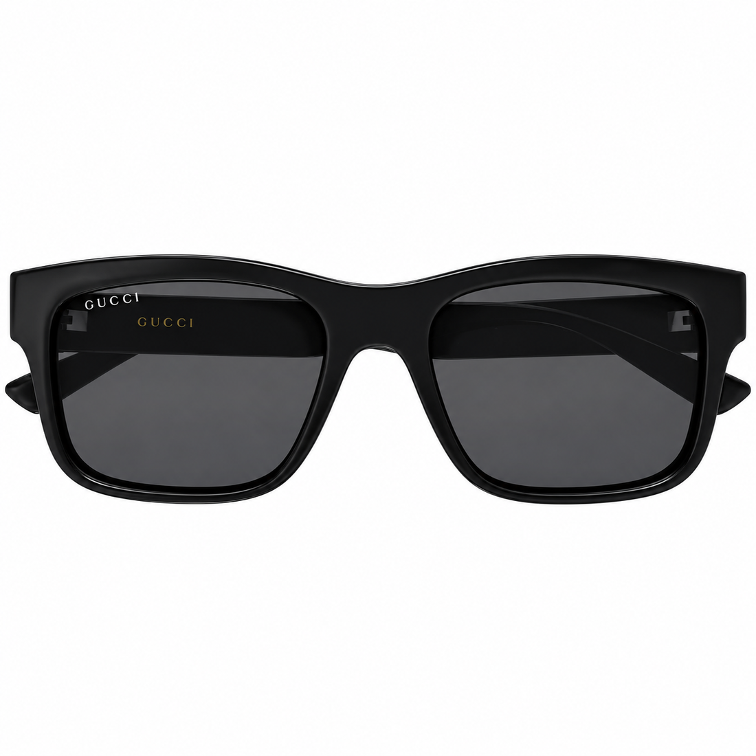 Gucci Black Square Sunglasses with Dark Lenses and Signature Web Detail (GG2085S)
