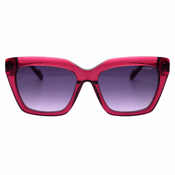 Guess Women Burgundy Acetate Full Rim Sunglasses with Grey Gradient Lenses (GU00347)