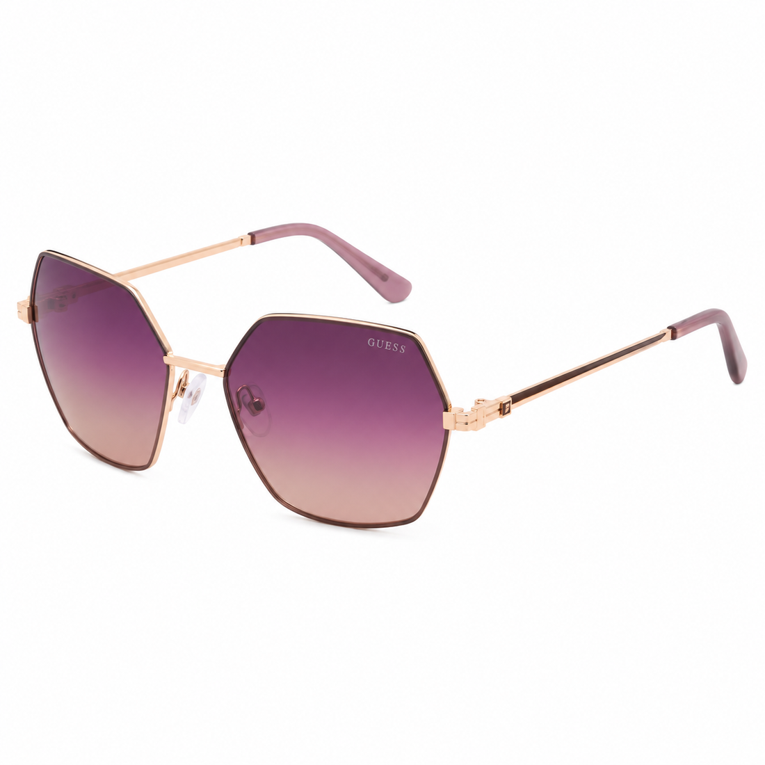 Guess Unisex Polarized Geometric Sunglasses with Gold Metal Full Rim Frame (GU00369)