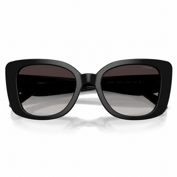 Coach Black And Purple Acetate Cat Eye Sunglasses with Gradient Grey Lenses for Women (HC8450U)