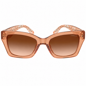 Coach Women Peach Brown Full Rim Acetate Sunglasses with Gradient Lenses (HC8451U)