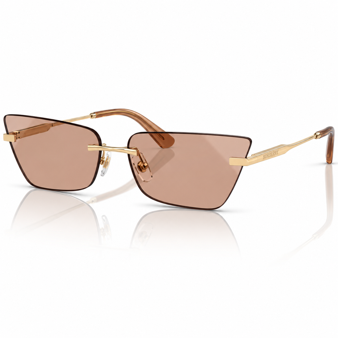 Jimmy Choo Women Pale Gold Rimless Sunglasses with Brown Gradient Lenses (JC4012)