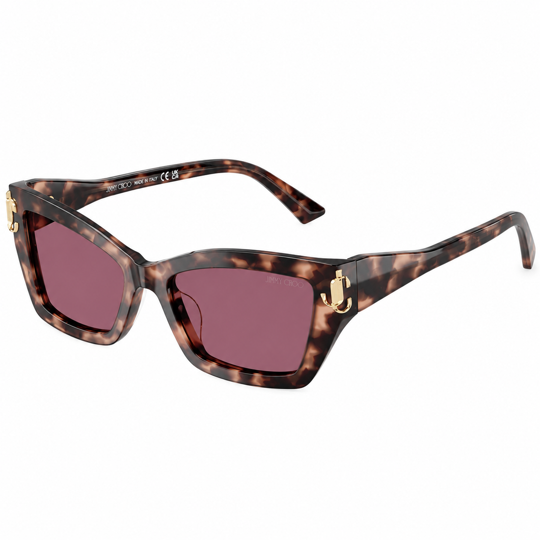 Jimmy Choo Cat Eye Sunglasses for Women in Black Acetate with Gold Logo (JC5011U)