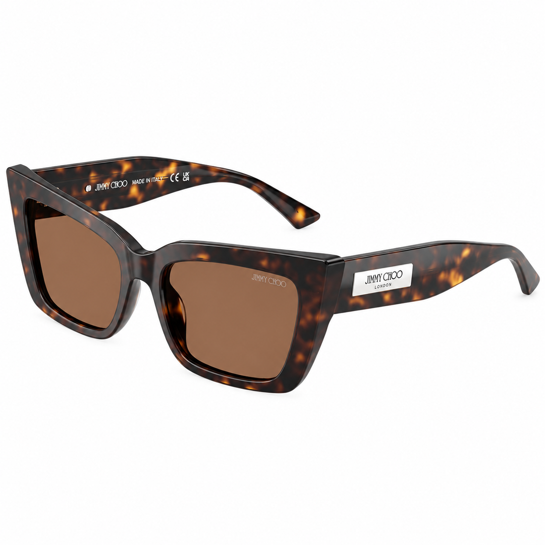 Jimmy Choo Havana Brown Acetate Butterfly Sunglasses with Brown Lenses for Women (JC5041)