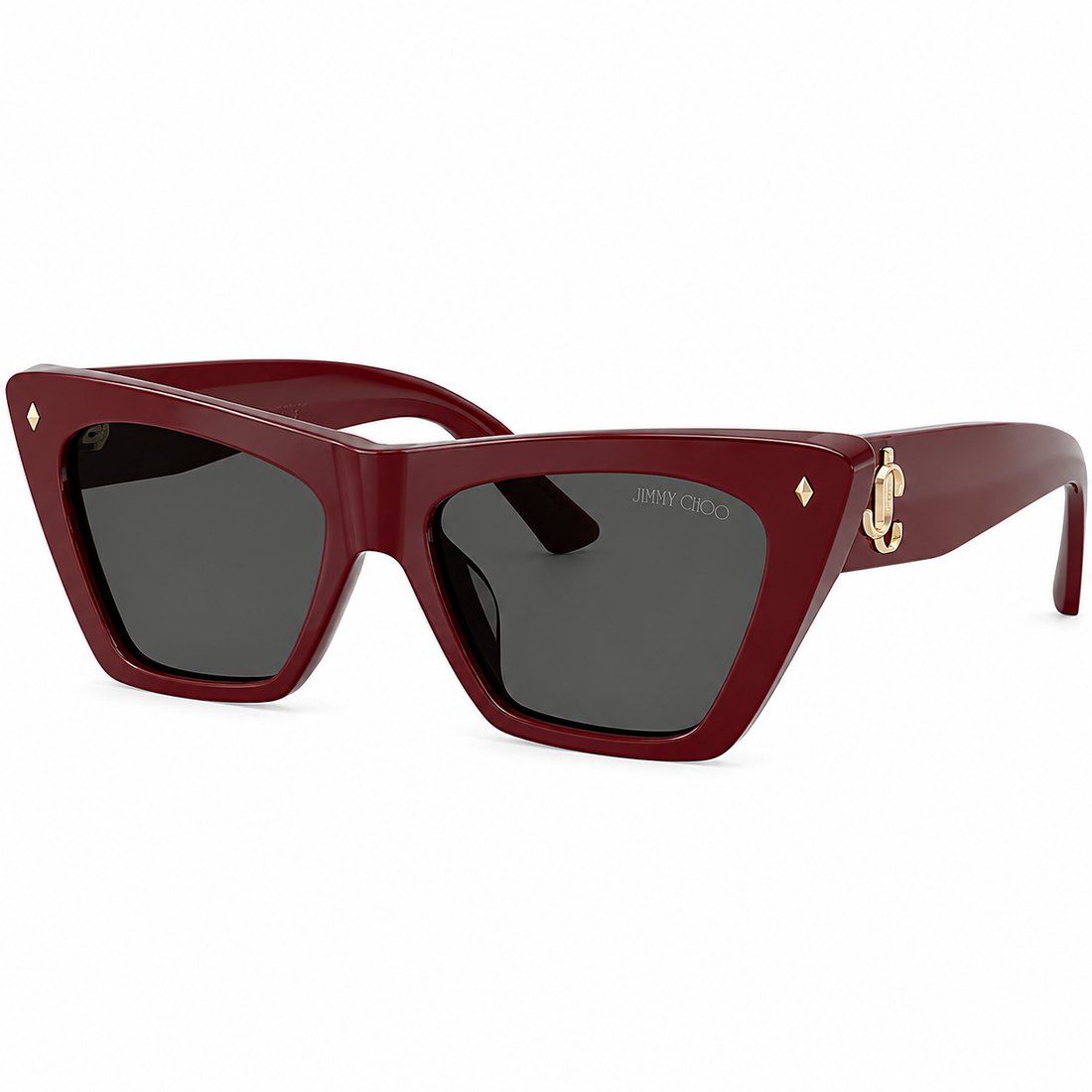 Jimmy Choo Burgundy Geometric Sunglasses for Women with Gold Logo (JC5062U)