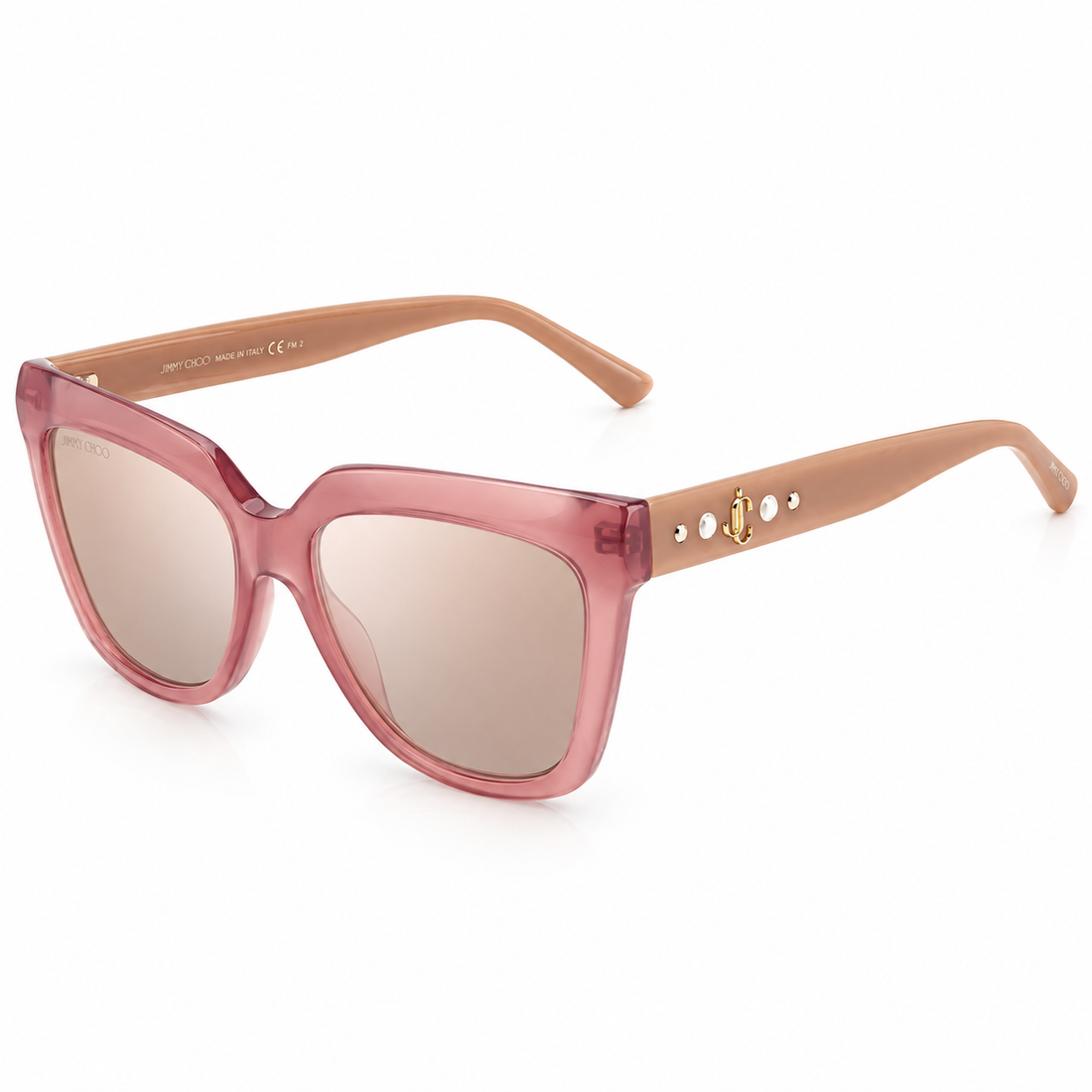 Jimmy Choo Pink Aviator Sunglasses with Full UV Protection and Elegant Designer Appeal (JC Julieka)