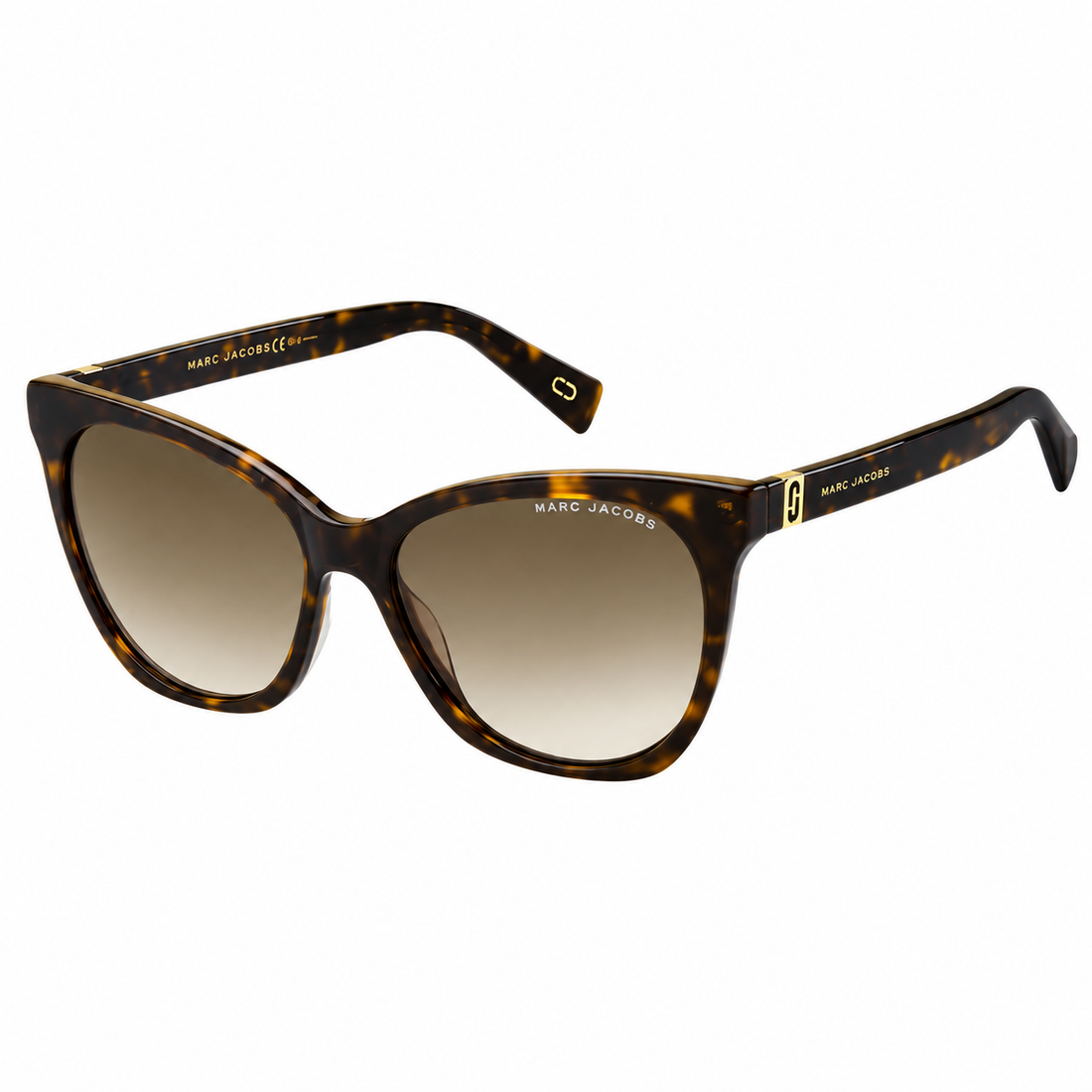 Marc Jacobs Havana Brown Acetate Cat Eye Sunglasses with Gradient Brown Lenses (MARC336S)