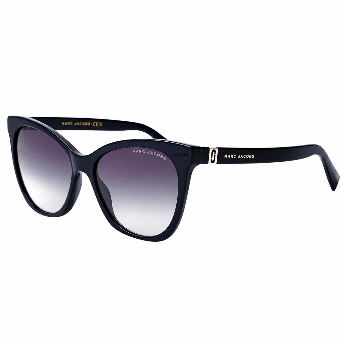 Marc Jacobs Black Cat Eye Sunglasses with Grey Gradient Lenses for Women (MARC337S)