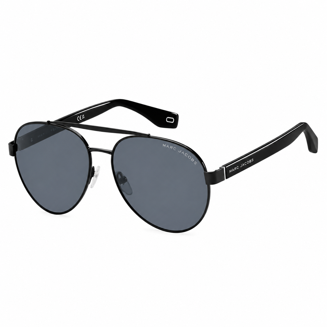 Marc Jacobs Premium Black Metal Aviator Sunglasses with Grey Lenses for Men (MARC341S)