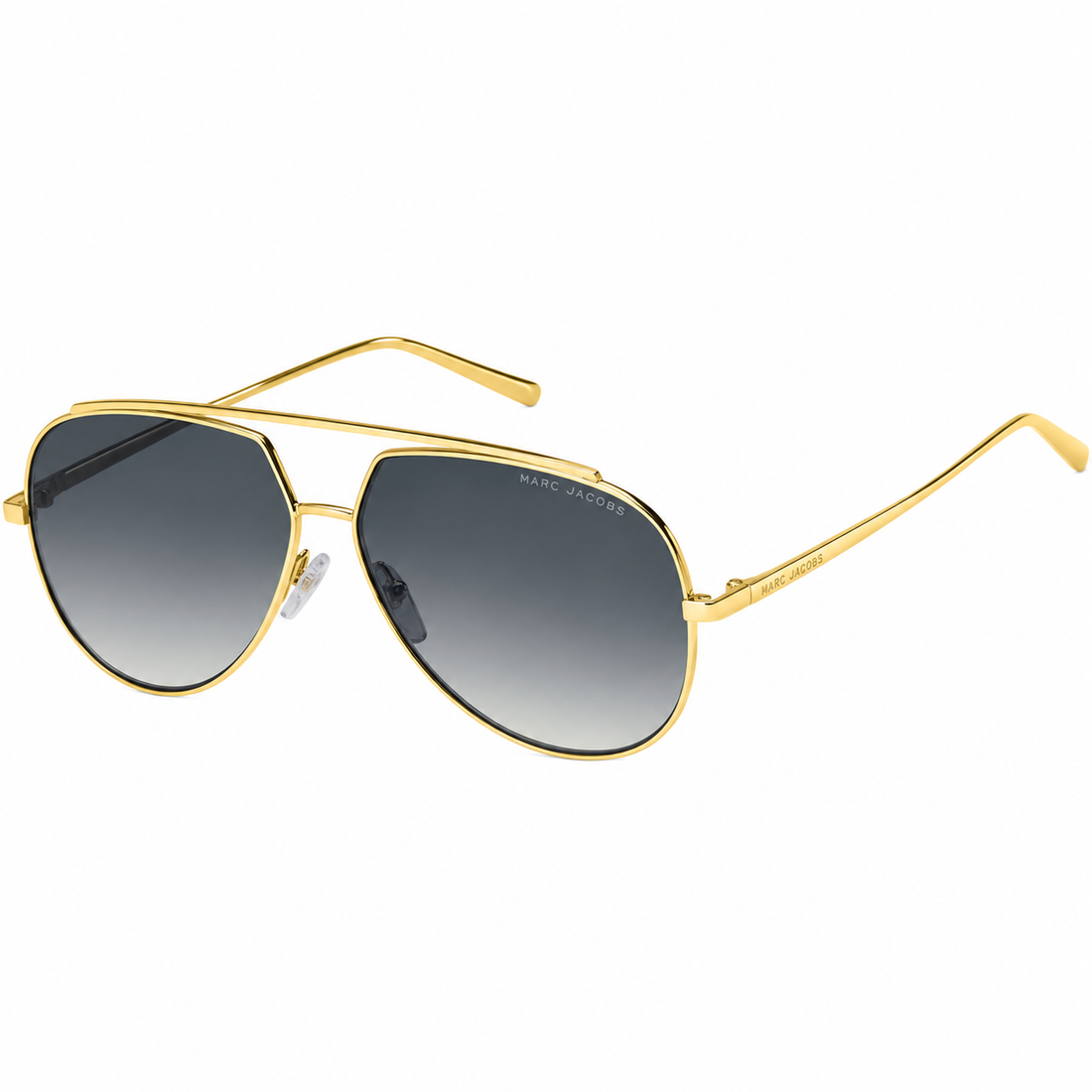 Marc Jacobs Men Gold Metal Grey Gradient Rimless Aviator Sunglasses (MARC455S)