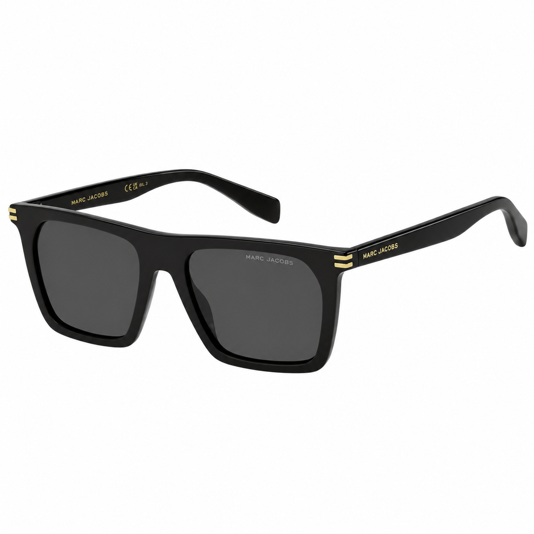 Marc Jacobs Black Acetate Full Rim Sunglasses with Gradient Grey Lenses (MARC908S)