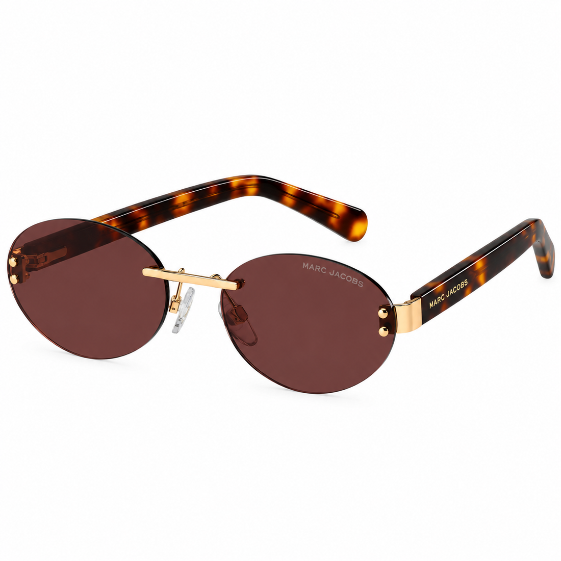 Marc Jacobs Oval Rimless Gold Sunglasses with Brown Gradient Lenses (MARC929S)