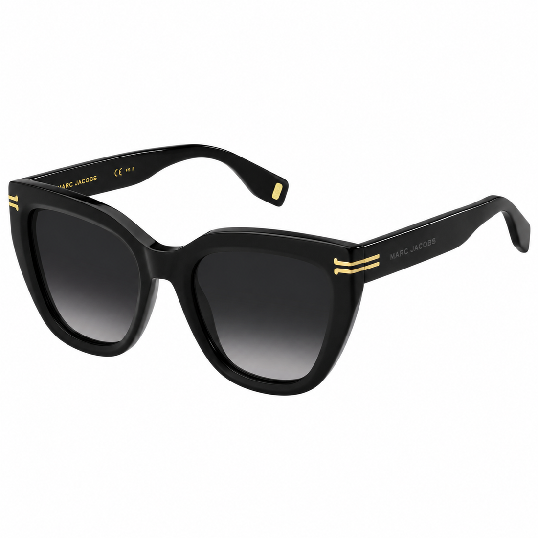 Marc Jacobs Black Acetate Full Rim Sunglasses with Gradient Grey Lenses (MJ1070S)
