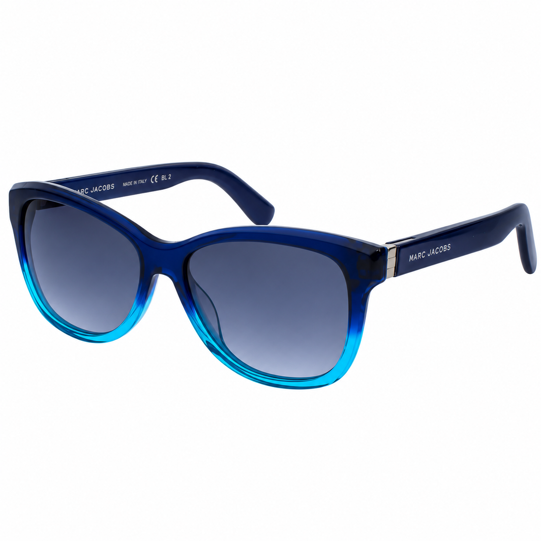 Marc Jacobs Blue Acetate Full Rim Sunglasses with Gradient Blue Lenses (MJ531S)