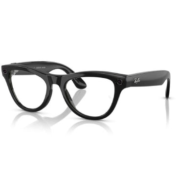Ray-Ban Meta Skyler Smart Glasses Shiny Black Clear Lens
