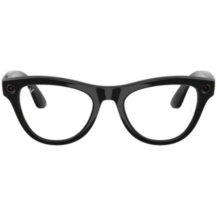 Ray-Ban Meta Skyler Smart Glasses Shiny Black Clear Lens