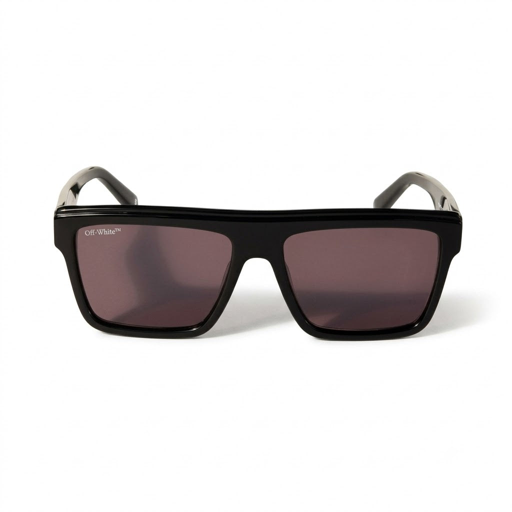 Off-White Black Acetate Square Sunglasses with Grey Lenses for Unisex (OW1039)