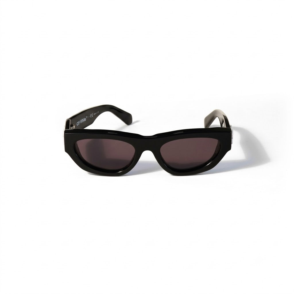 Off-White Black Acetate Oval Sunglasses with Dark Standard Lenses (OW1050)