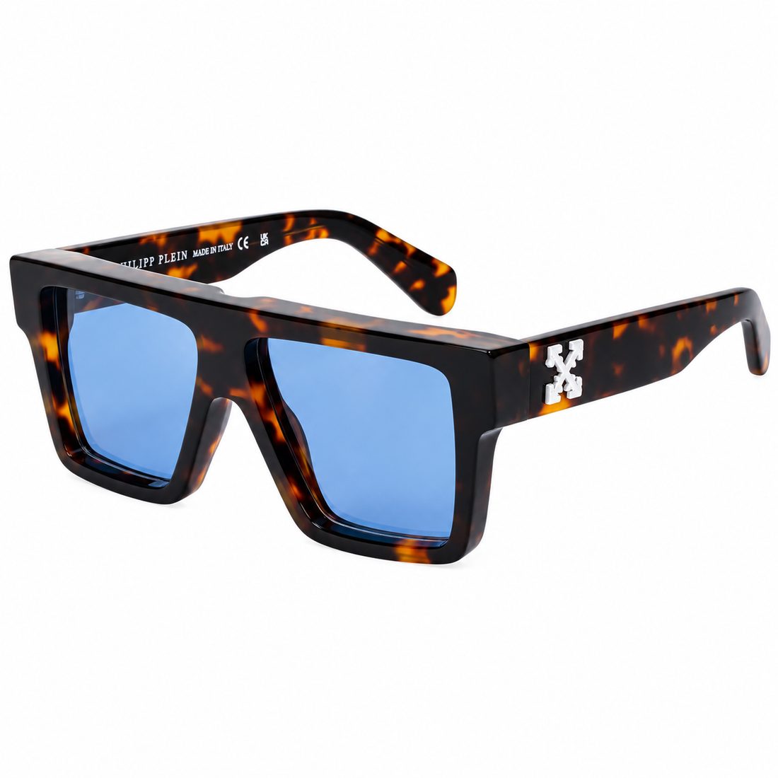 Off-White Acetate Square Designer Sunglasses with Blue, Green and Grey Lens Options (OW1052)