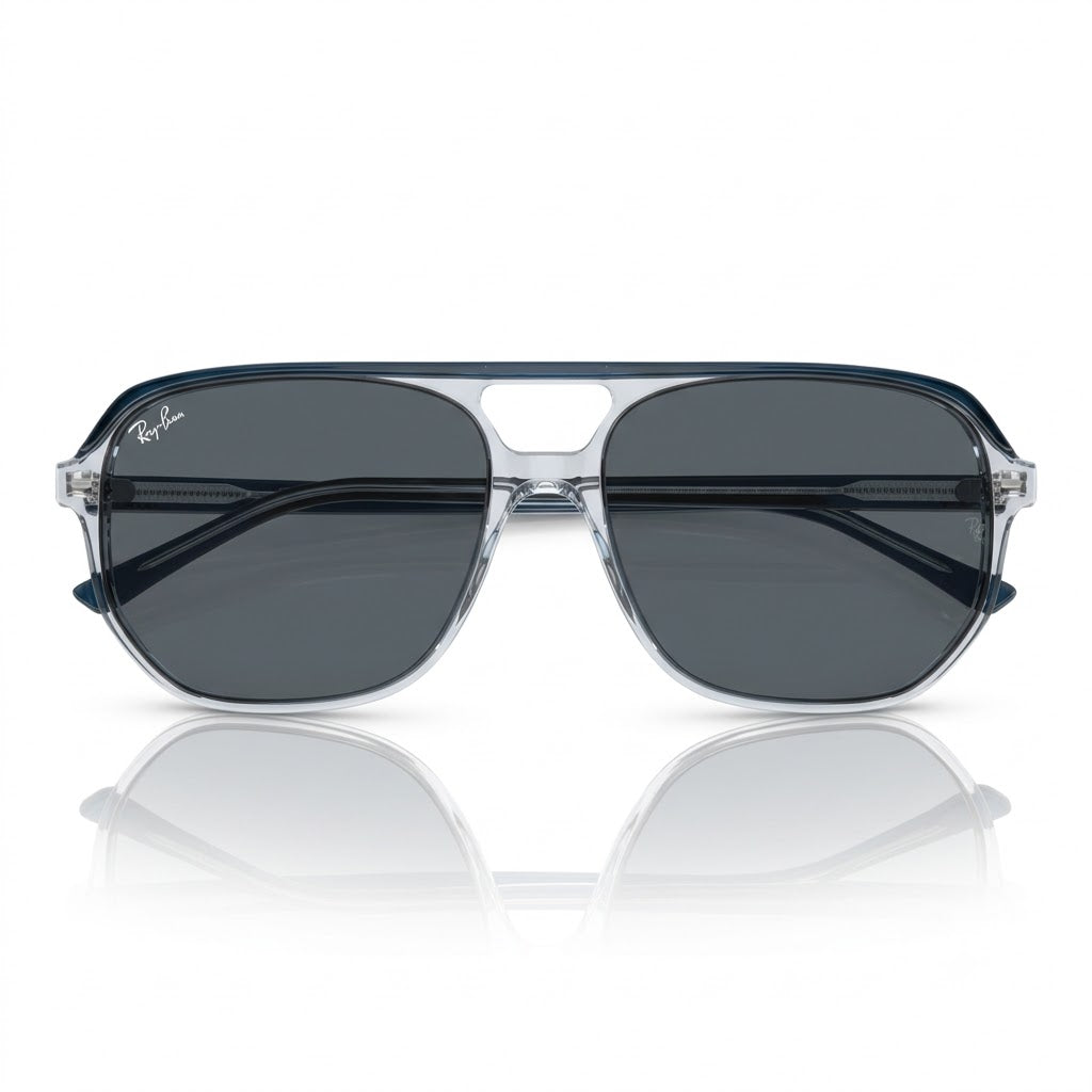 Ray-Ban Grey Round Sunglasses with Acetate Frame and Handcrafted Wood Temple Detail (RB2205)