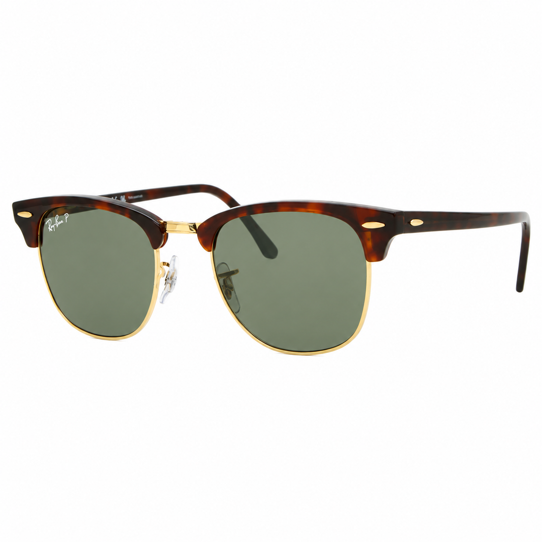 Ray-Ban Clubmaster Unisex Gold Havana Brown Green Lens Sunglasses (RB3016)