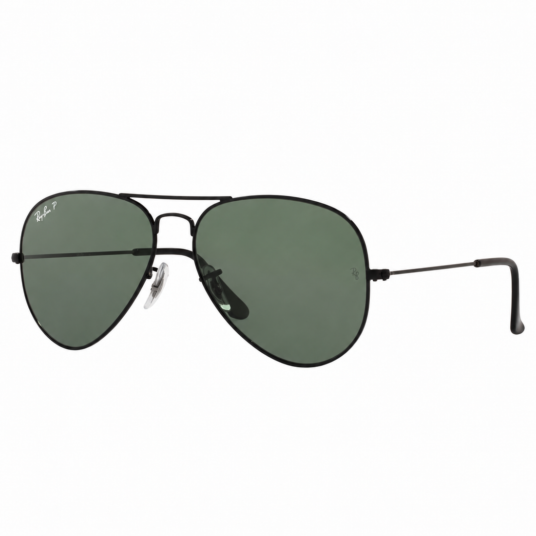 Ray-Ban Unisex Polarized Full Rim Metal Aviator Sunglasses with Green Lenses (RB3025I)