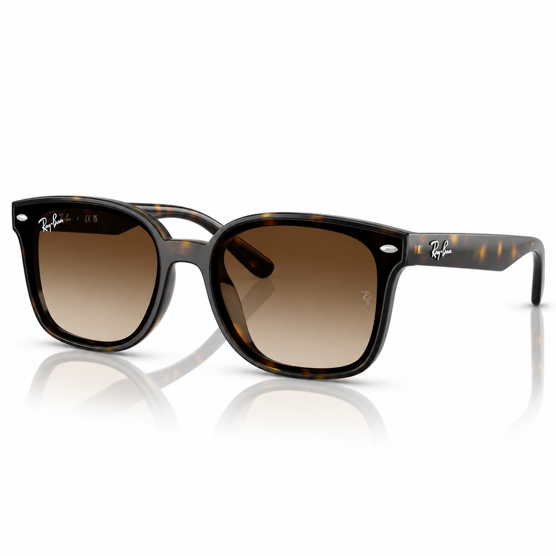 Ray-Ban Men Havana Tortoise Square Sunglasses with Gradient Brown Lenses (RB4461D)