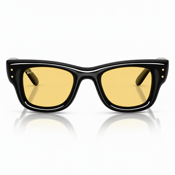 Ray-Ban Unisex Black Full Rim Folding Sunglasses with Yellow Lenses (RB4940)
