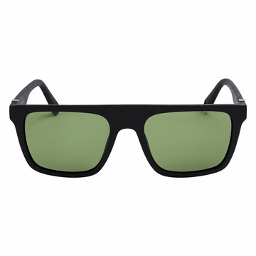 Police Men Black Acetate Full Rim Sunglasses with Green Lenses (SPLF61K)