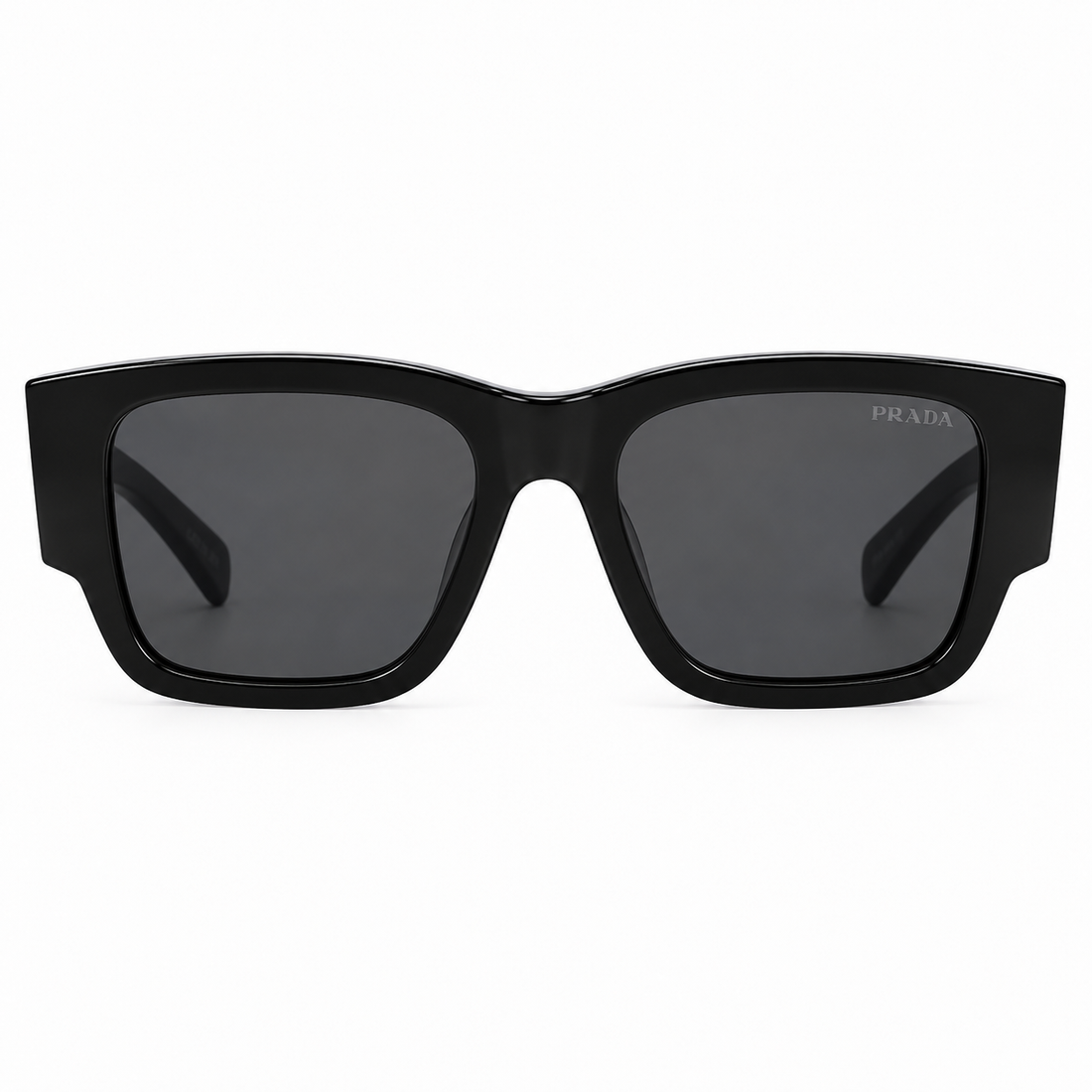 Prada Black Acetate Square Sunglasses with Dark Lenses for Unisex (SPR10Z)