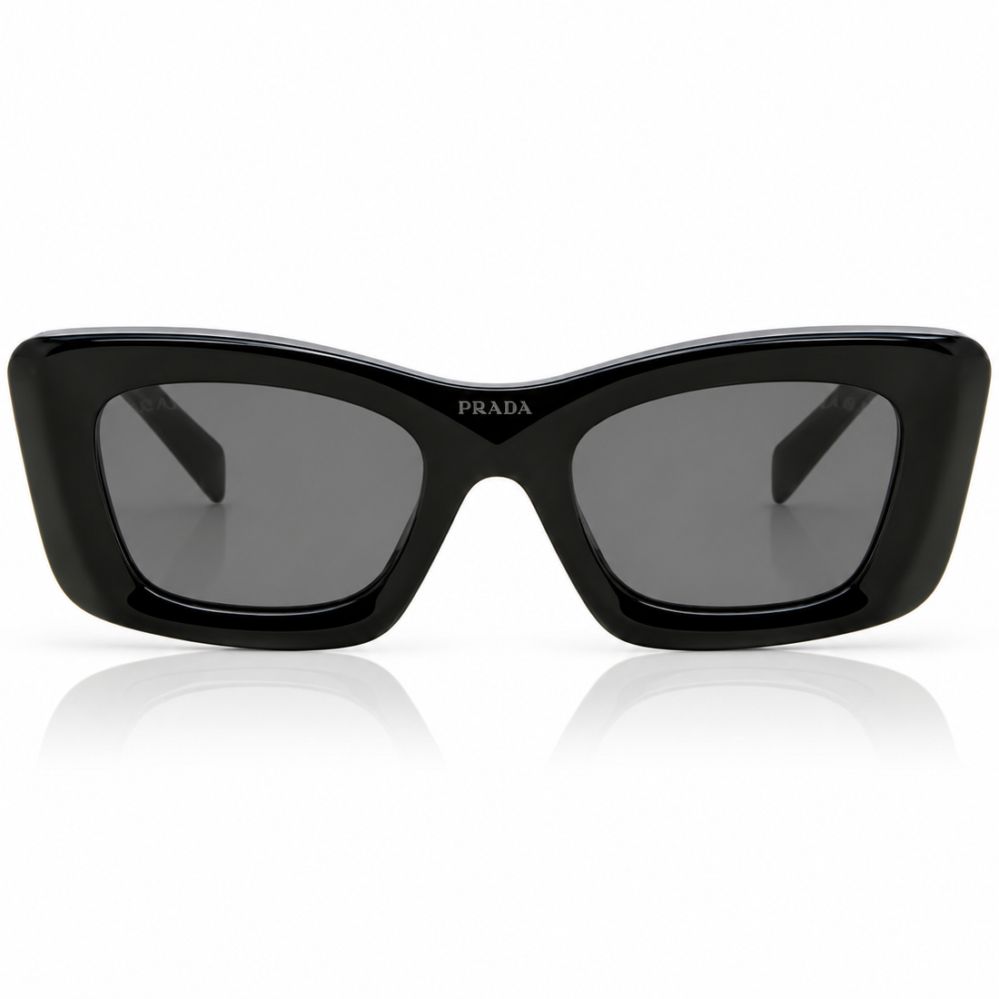 Prada Women's Black Square Sunglasses with Signature Triangle Logo (SPR13Z)