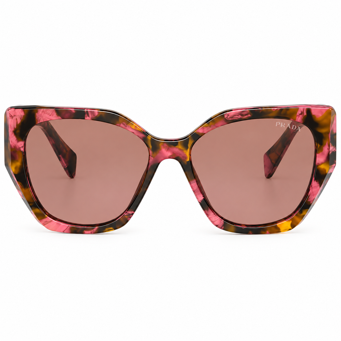 Prada Women's Cat-Eye Sunglasses in Black Purple Acetate with Light Brown Lenses (SPR19Z)
