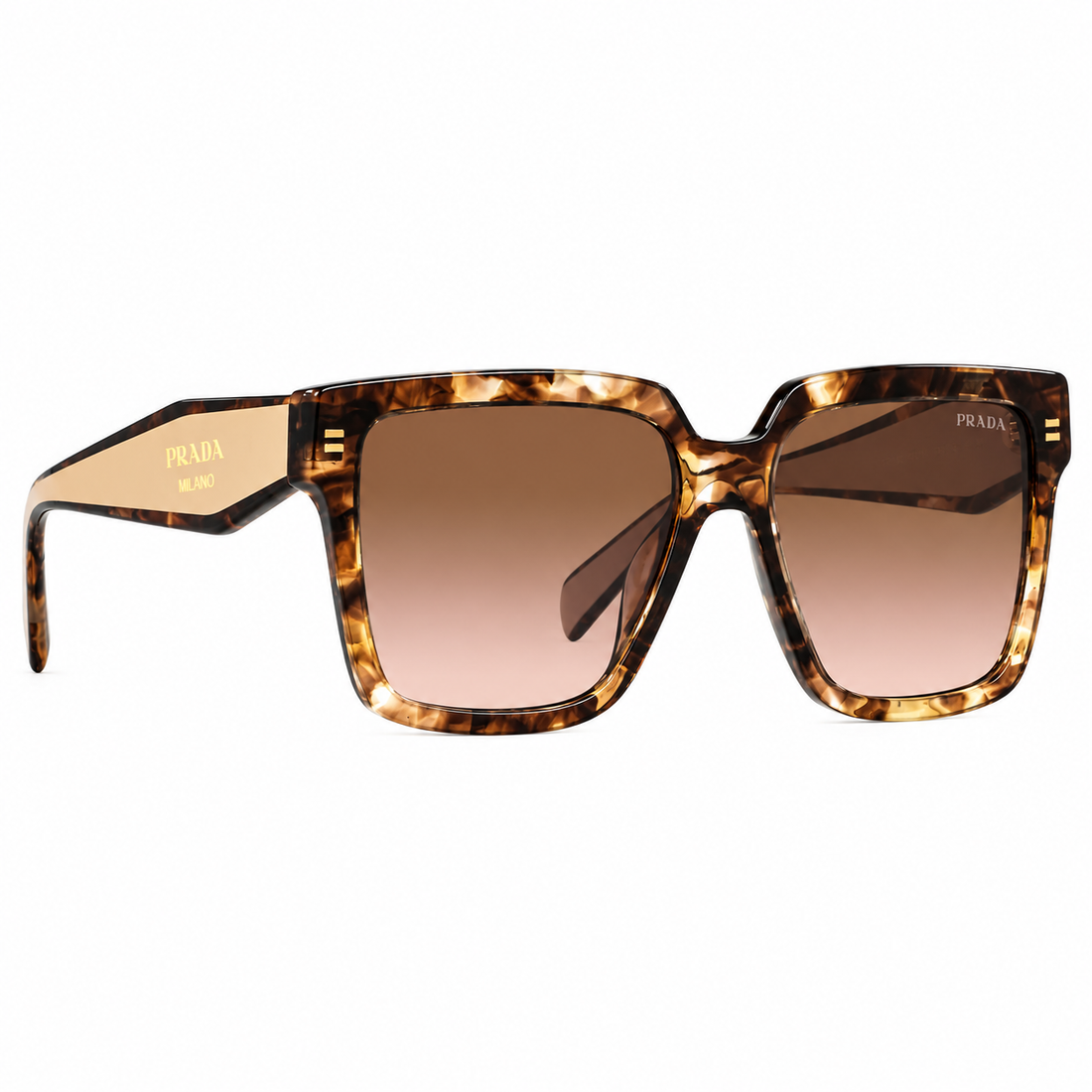 Prada Women's Square Sunglasses in Tortoiseshell Acetate with Beige Gradient Lenses (SPR24Z)