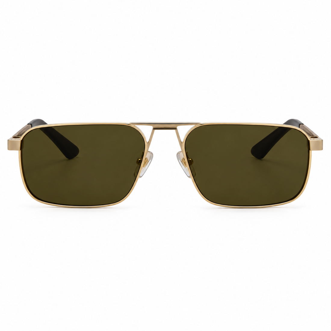 Prada Gold Metal Square Sunglasses with Dark Grey CR-39 Lenses (SPRA53)