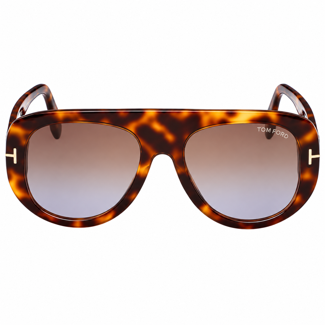 Tom Ford Brown Tortoiseshell Acetate Oversized Sunglasses with Gradient Brown Lenses (TF1078)