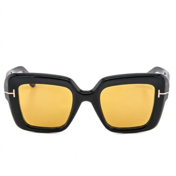 Tom Ford Shiny Black Square Luxury Sunglasses for Men with Yellow Lenses (TF1157)