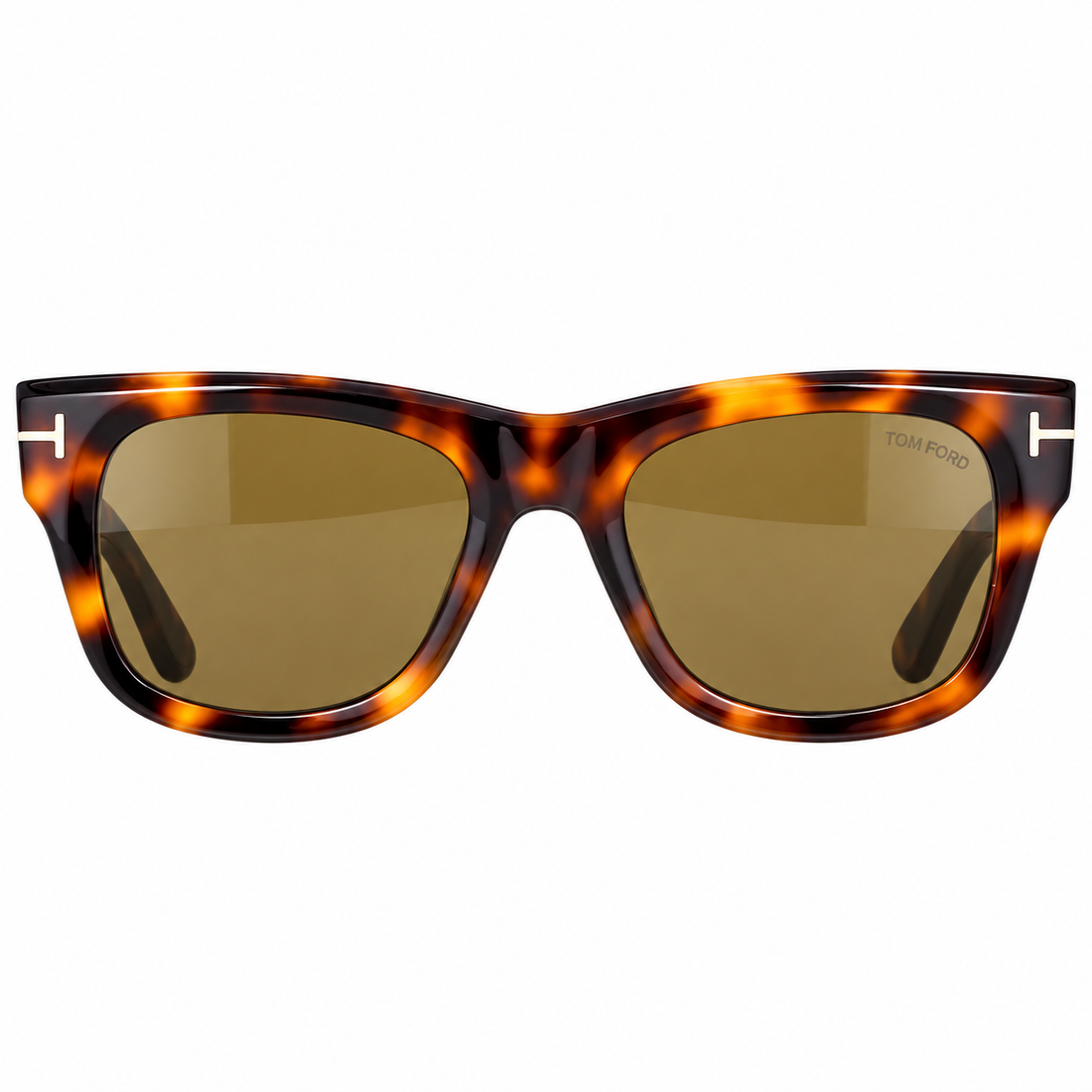 Tom Ford Shiny Brown Acetate Square Sunglasses Goggles with Gradient Smoke Grey Lenses (TF1304)