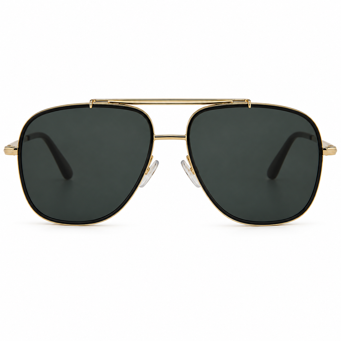 Tom Ford Unisex Gold Aviator Sunglasses with Dark Grey Lenses and Black Temple Arms (TF693)