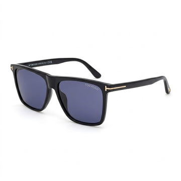 Tom Ford Sunglasses Goggles | Shiny Black Square Frame Blue UV Lenses (TF832)
