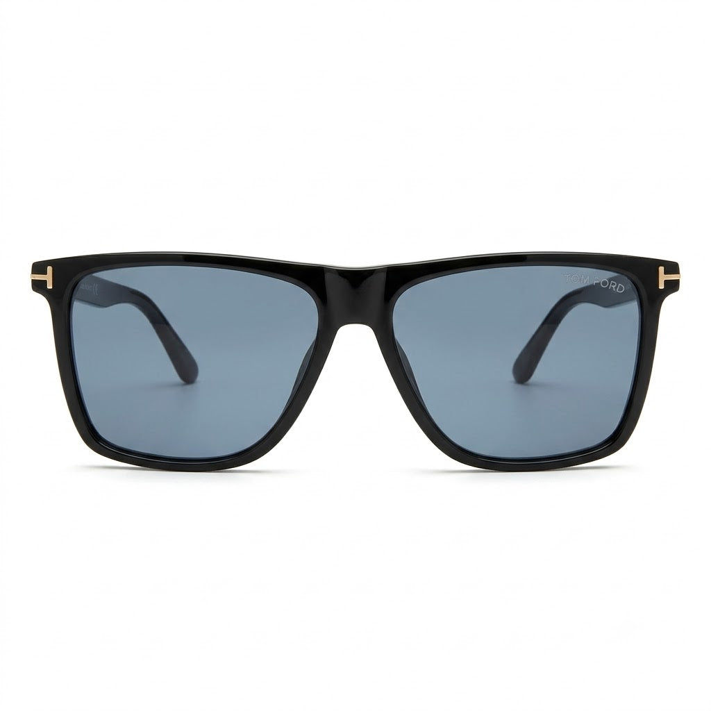 Tom Ford Sunglasses Goggles | Shiny Black Square Frame Blue UV Lenses (TF832)